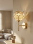 Opviq Lámpara de pared Eva Crema y Dorado Brillante